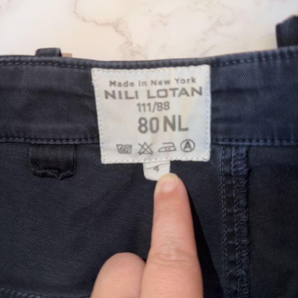 Nili Lotan Pants Womens Crop Military Twill Chino Zip Ankle Slim‎ Stretch USA 4 - Picture 7 of 8